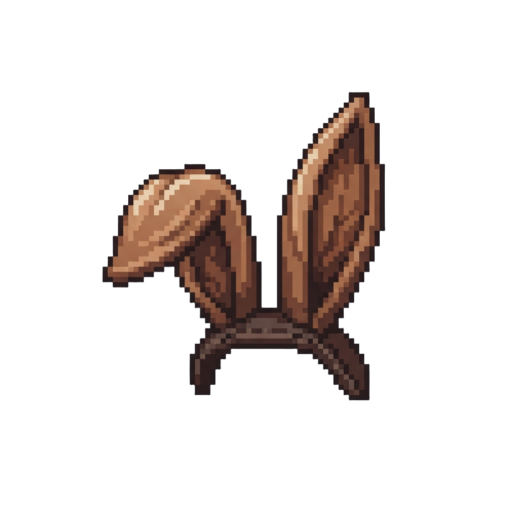 A Pair of Sculpted Hair Rabbit Ears Standing Straight Up