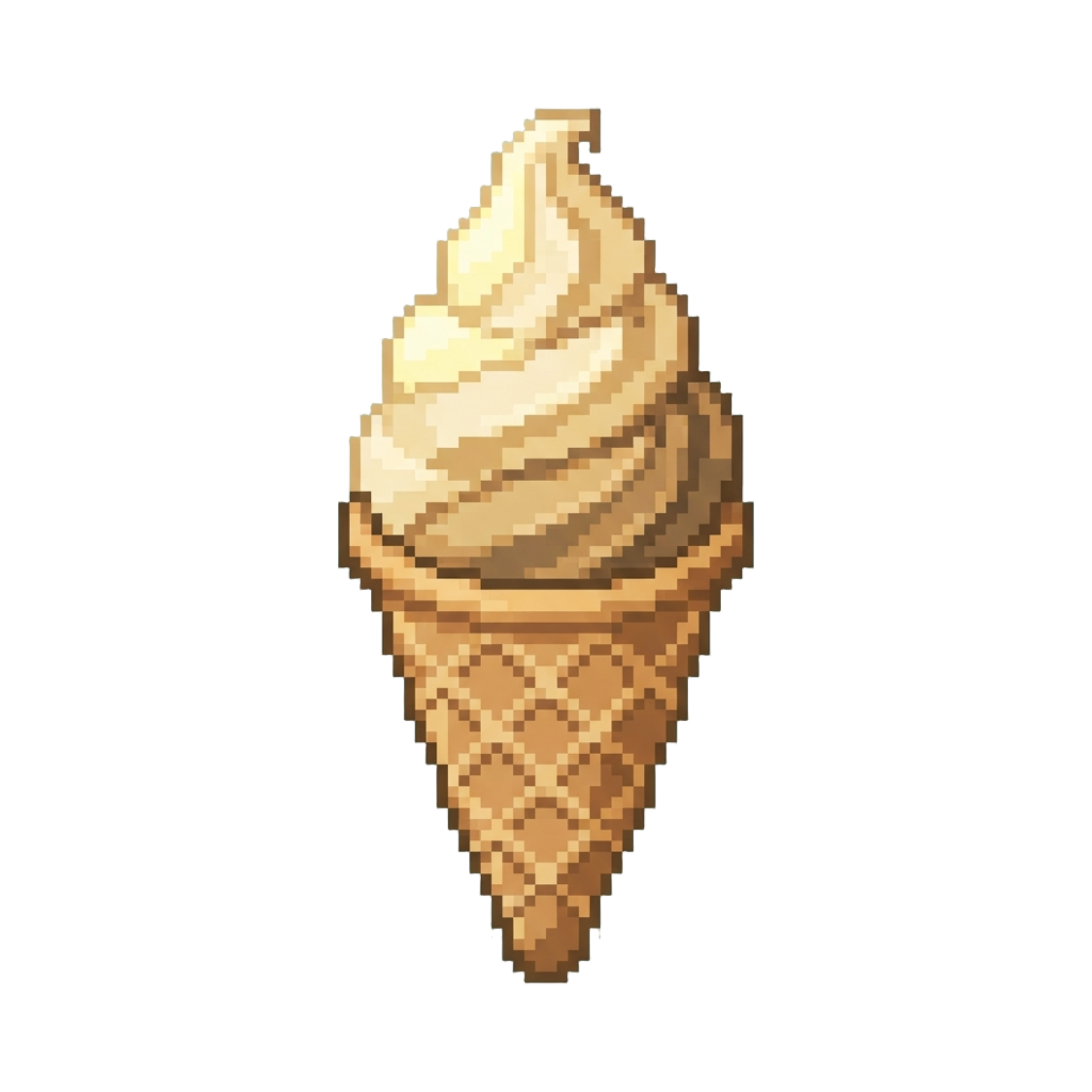 A High-rising Soft-serve Ice Cream Cone Swirl Style