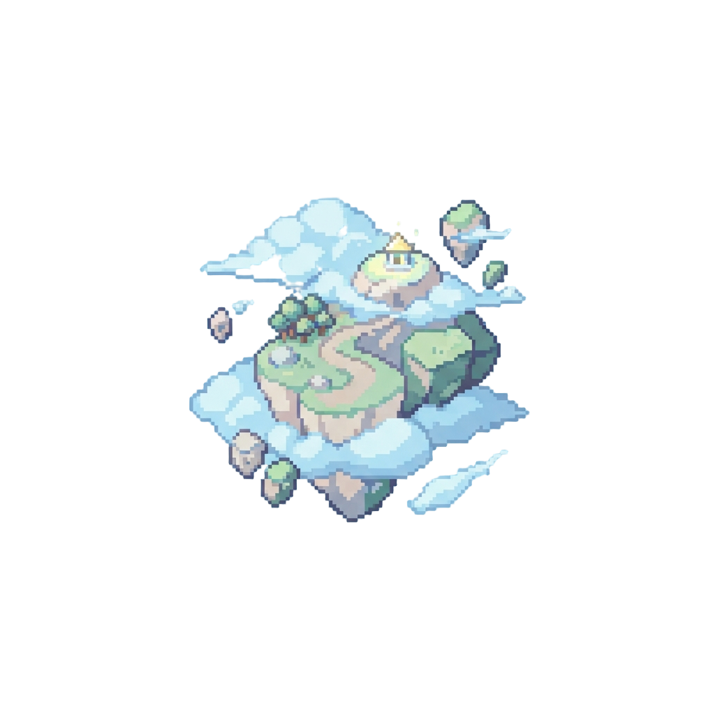 A Soft Pastel Cloud World with Floating Islands