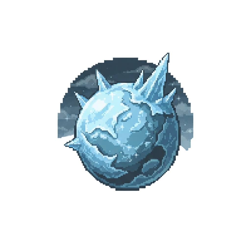 A Sparkling Ice Planet with Icy Spires