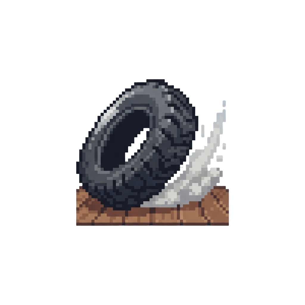 Tire Flips Across Gym Floor