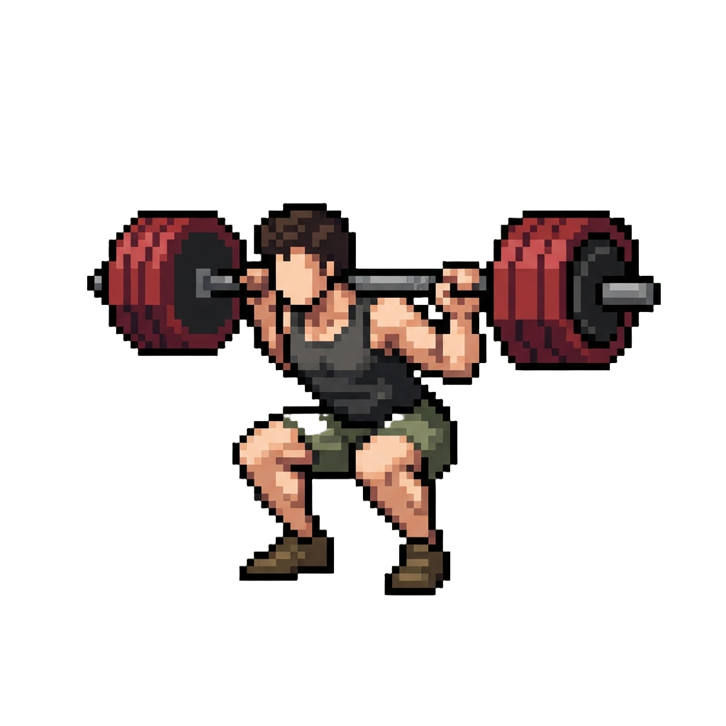 Barbell Back Squats Under Heavy Load