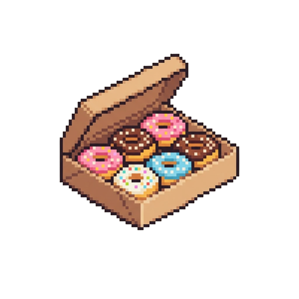 A Box of Colorful Glazed Donuts