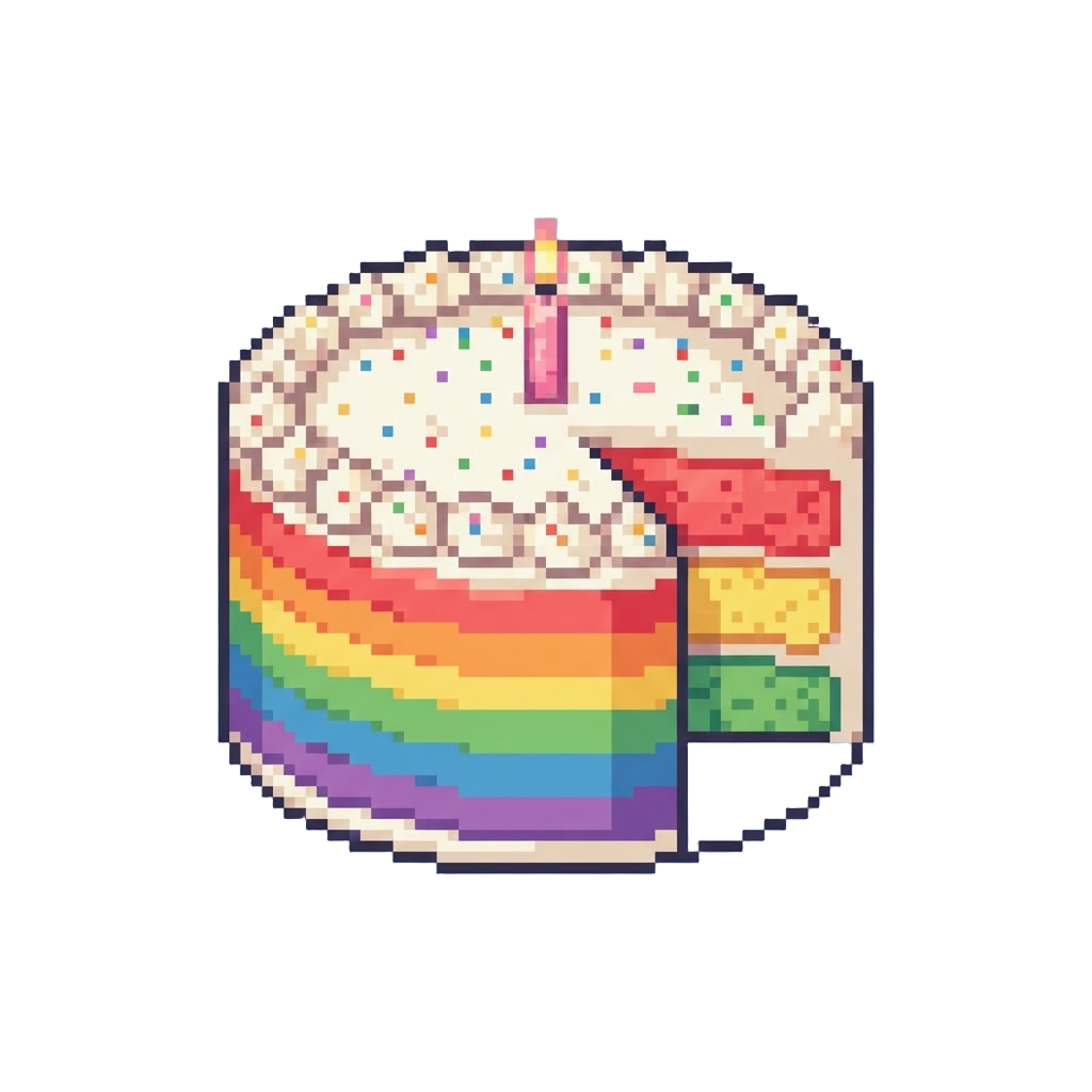 A Giant Frosted Rainbow Birthday Cake