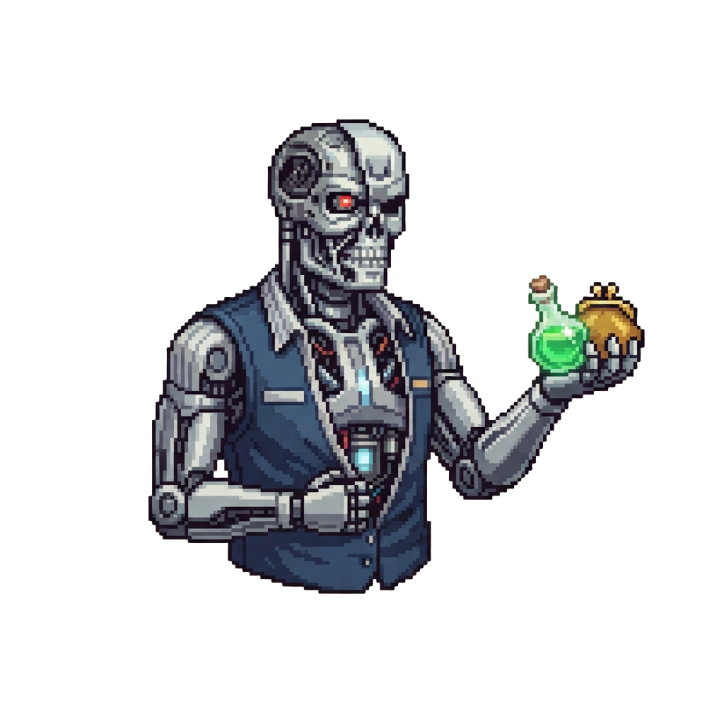 The Cashier Revealing Themselves to Be a Friendly Terminator Robot Handing Out Free Gear