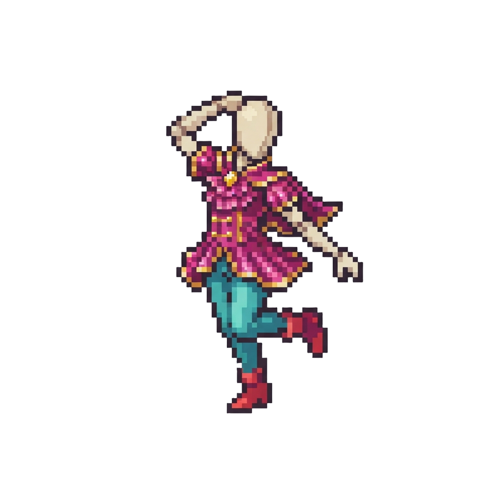 A Mannequin Wearing a Flashy Outfit Striking Dramatic Poses Whenever Turned Away