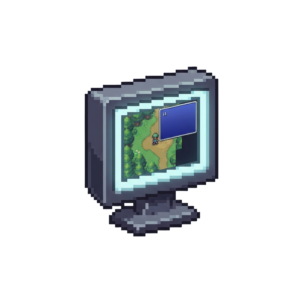 A Gaming Monitor Displaying @image1 Playing This Exact Video Game in Real Time