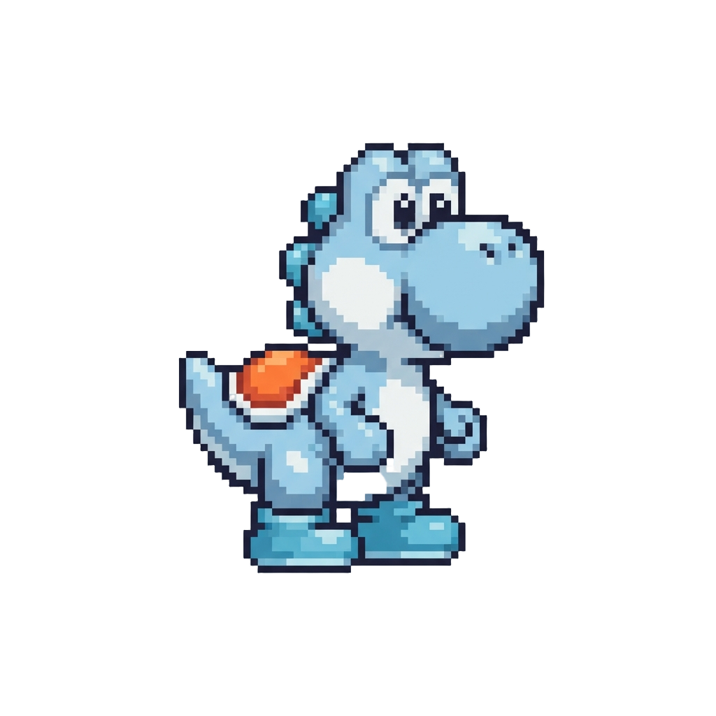 A Tiny Light-blue Yoshi Toy
