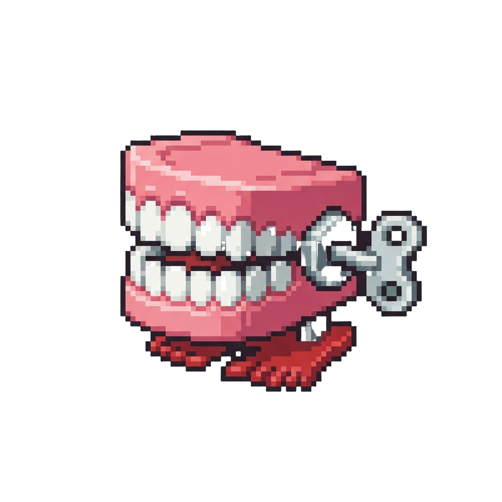 A Mini Wind-up Chatter Teeth Toy