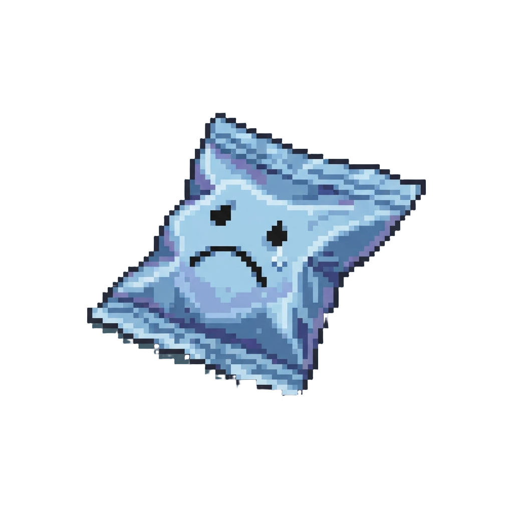 An Empty Crumpled Wrapper with a Sad Smiley Face