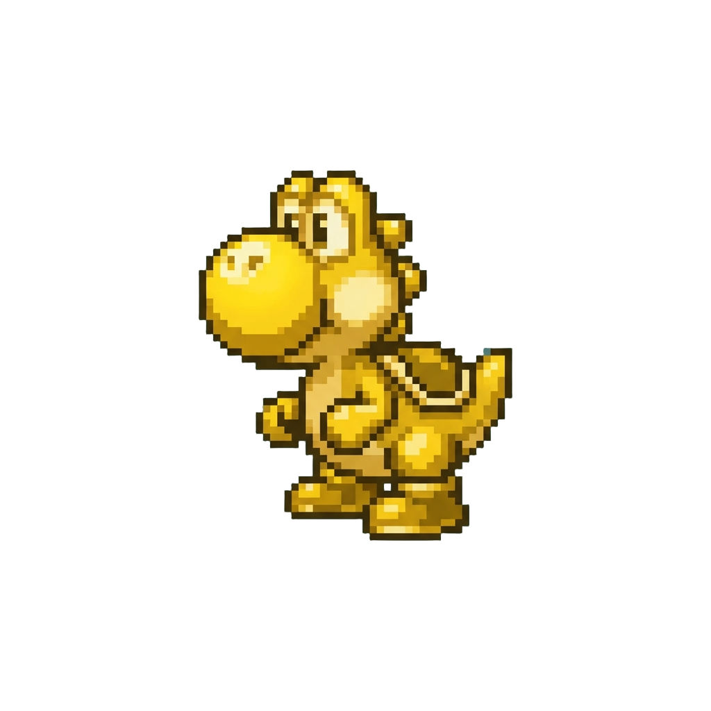 A Shiny Golden Mini Yoshi Figurine