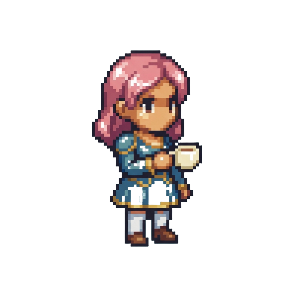 A Glossy Collector Figure of @image1 Holding a Tiny Cup
