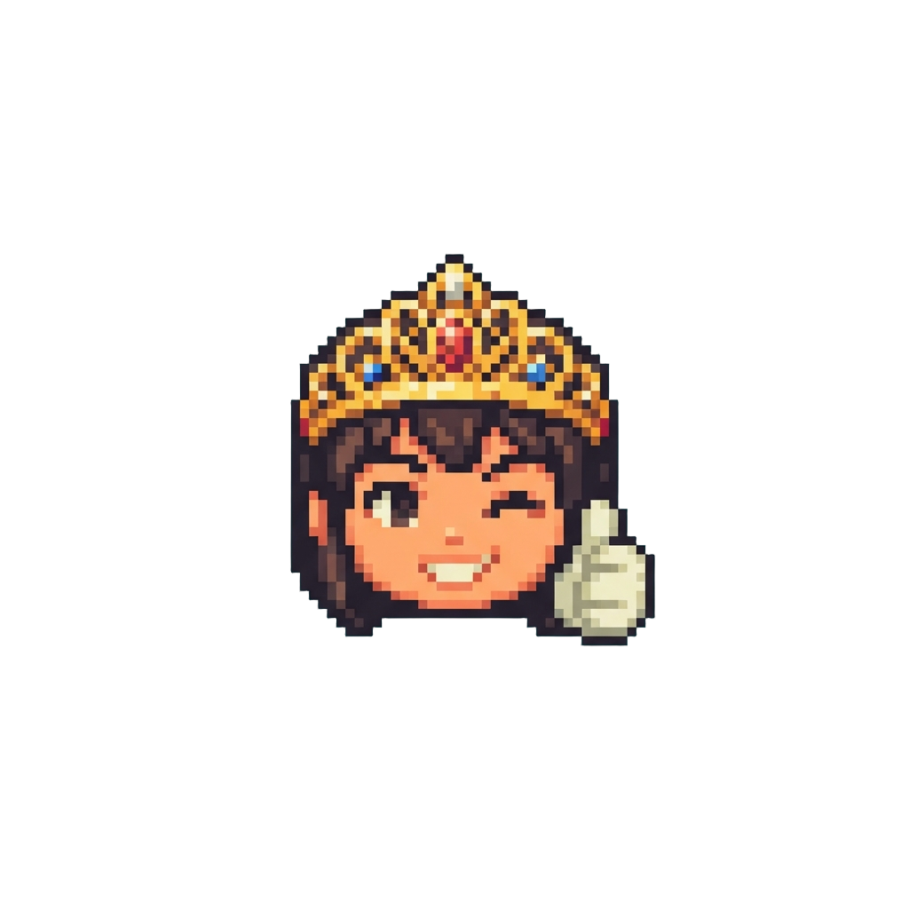 A Heroic Tiara Pose with a Silly Wink and Thumbs Up