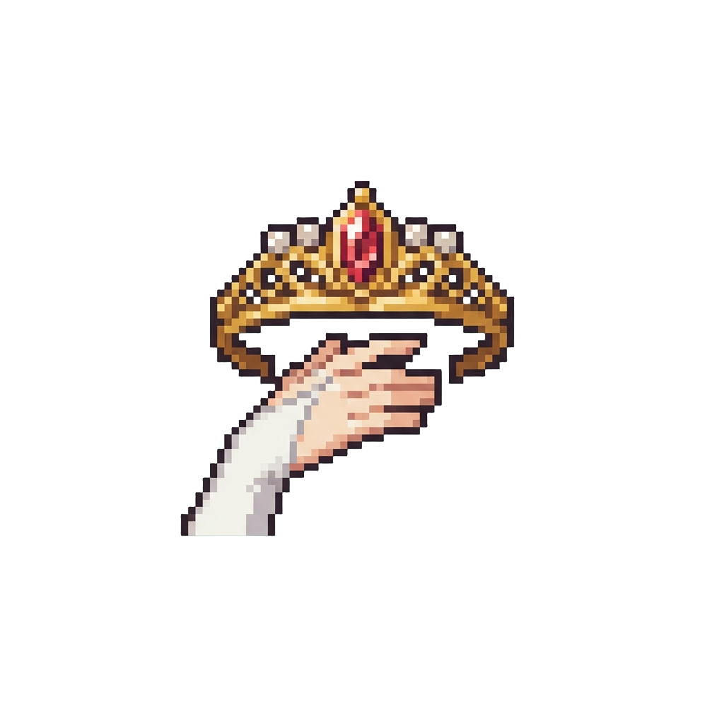 The Graceful Hand-to-chest Tiara Sparkle Pose