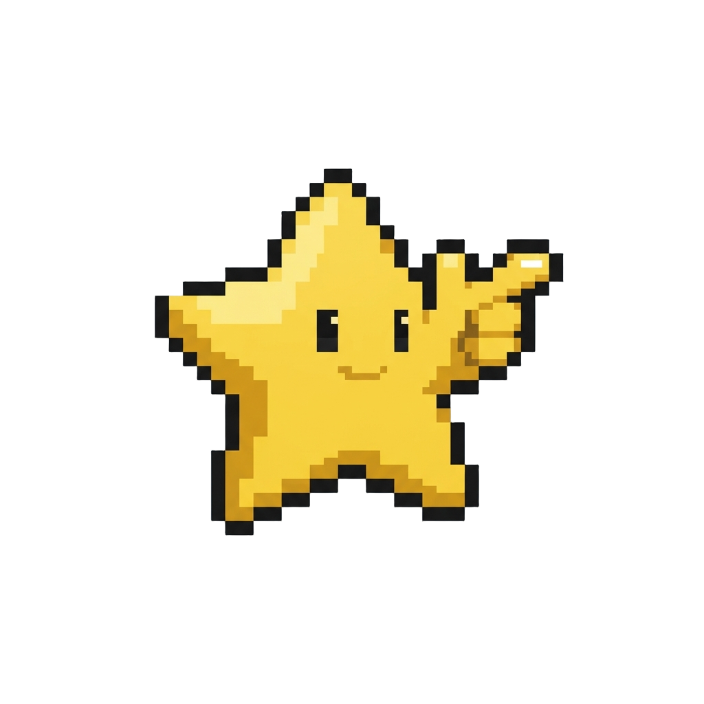 The Cute Finger-pointing Star Pose