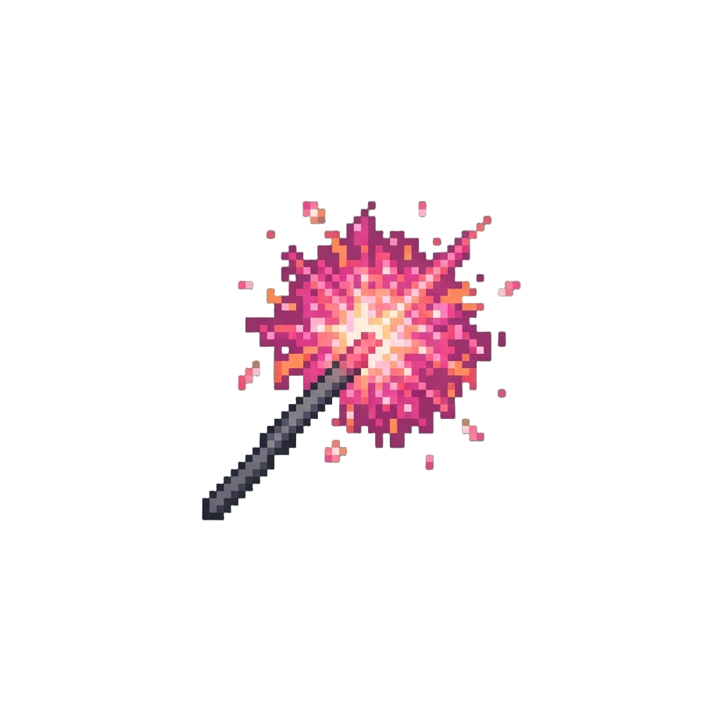 A Tiny Pink Sparkler Fizzle