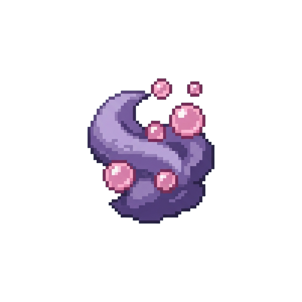 A Tiny Puff of Purple Smoke and Pink Bubbles