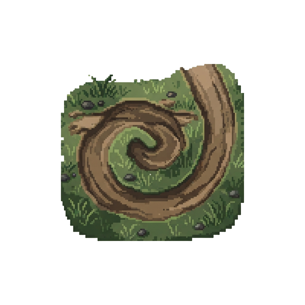A Clumsy Loop-de-loop Path Carved Across the Yard