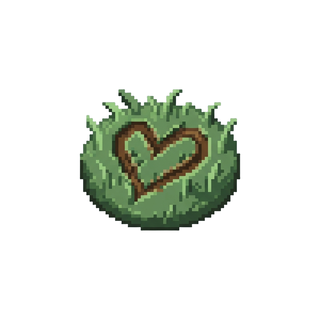A Funny Heart Shape Awkwardly Carved in the Grass