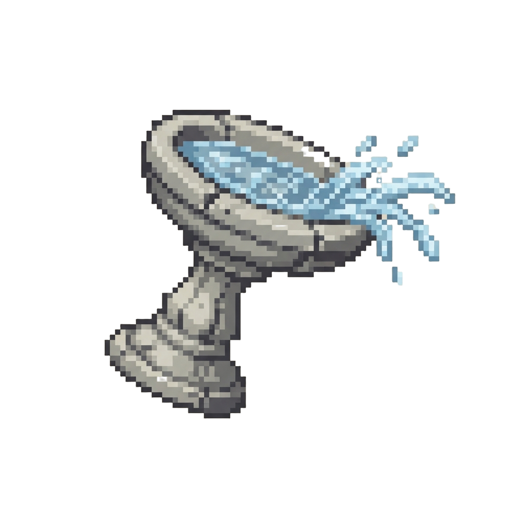 A Stone Birdbath Tipping Over and Splattering Water