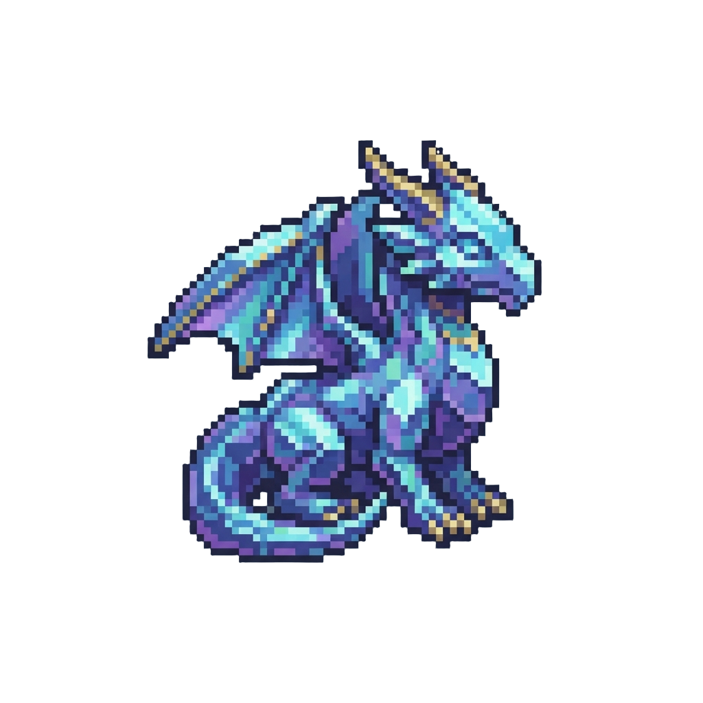 A Iridescent Crystal Dragon Figurine