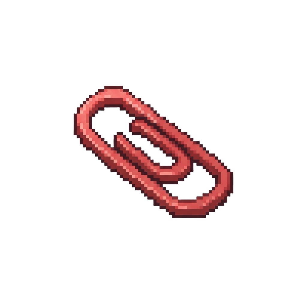A Tiny Plastic Bent Paperclip