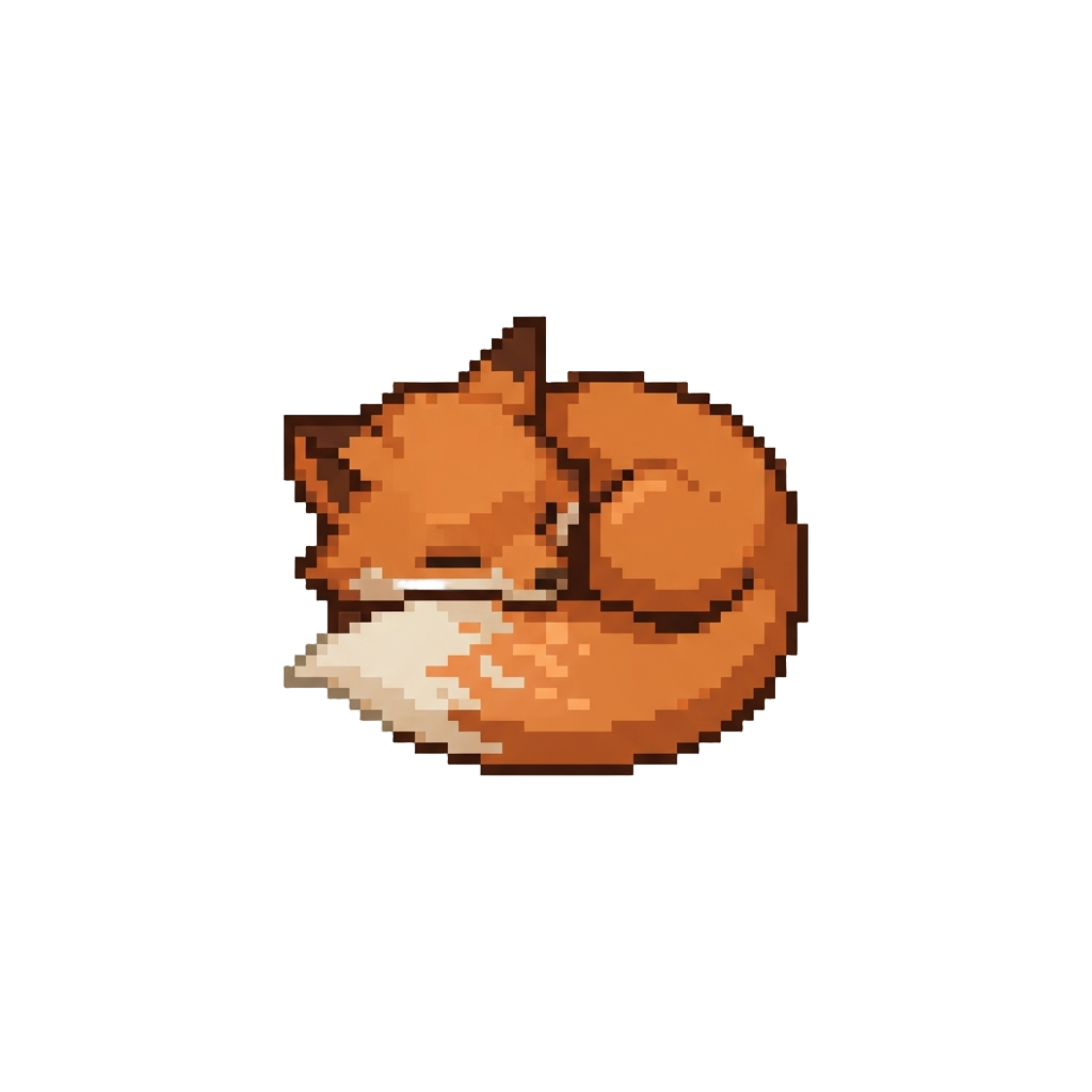 A Tiny Sleeping Fox Figure