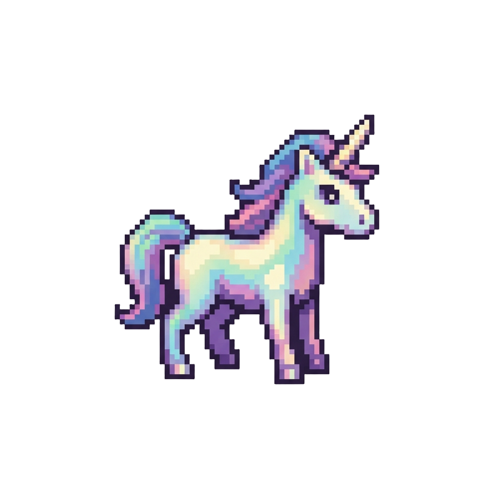 A Rainbow Pearlescent Unicorn Figure
