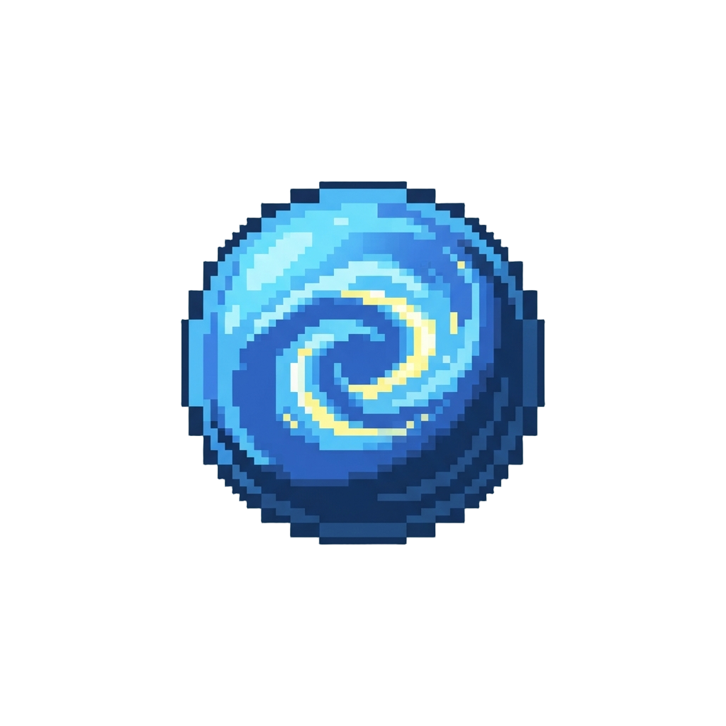 A Floating Swirling Bubble of Blue Light