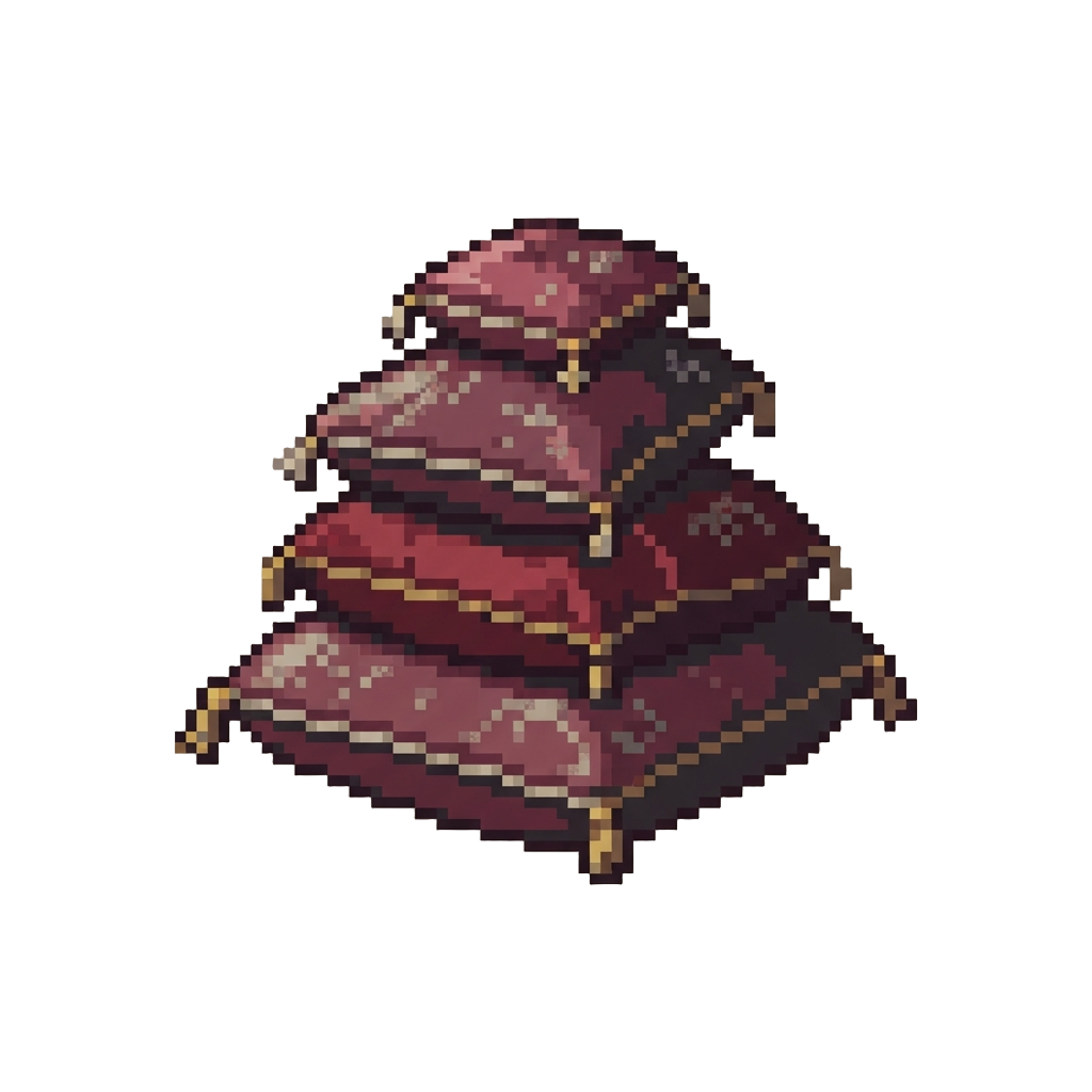 A Massive Pile of Dusty Velvet Pillows