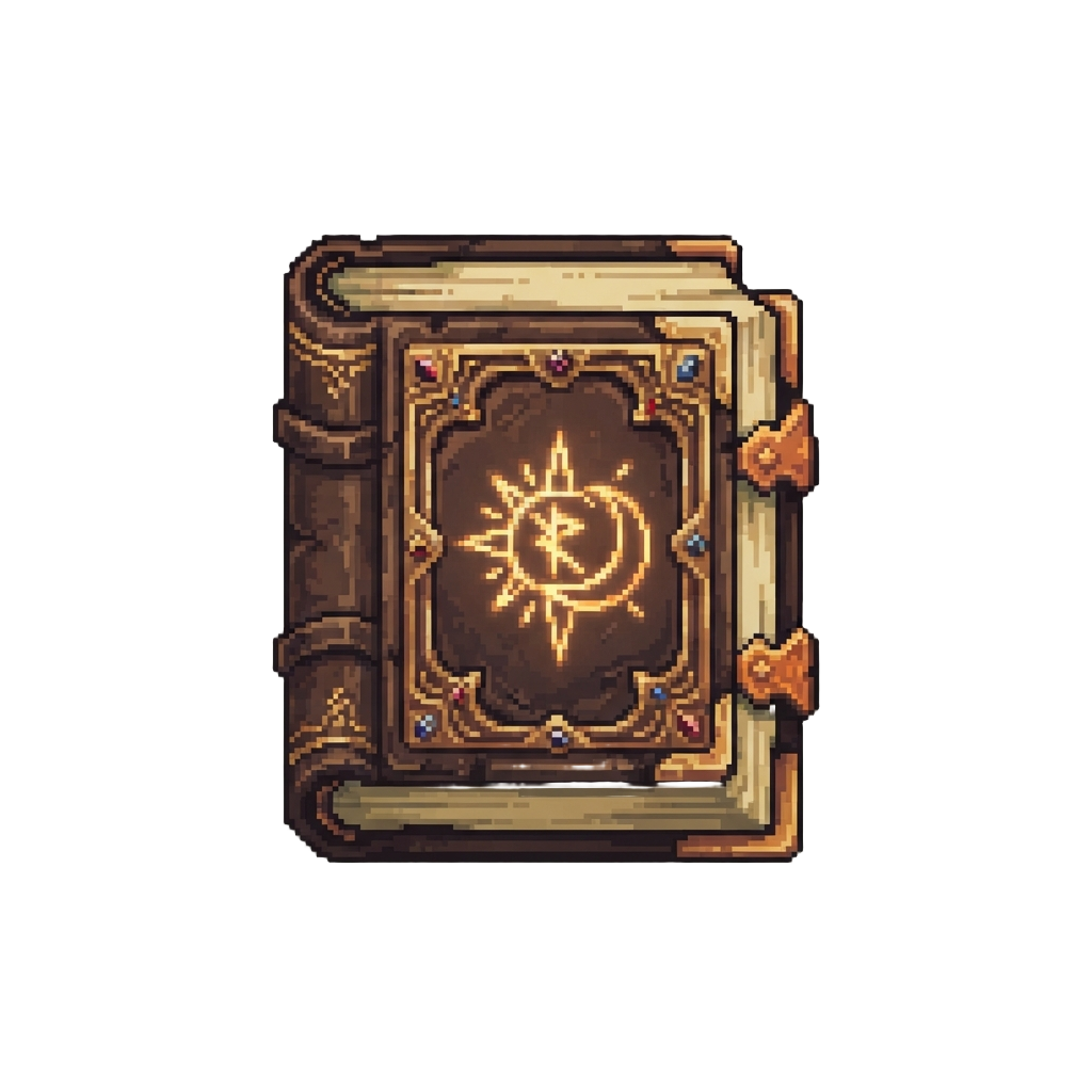 An Ancient Leather-bound Spellbook Window