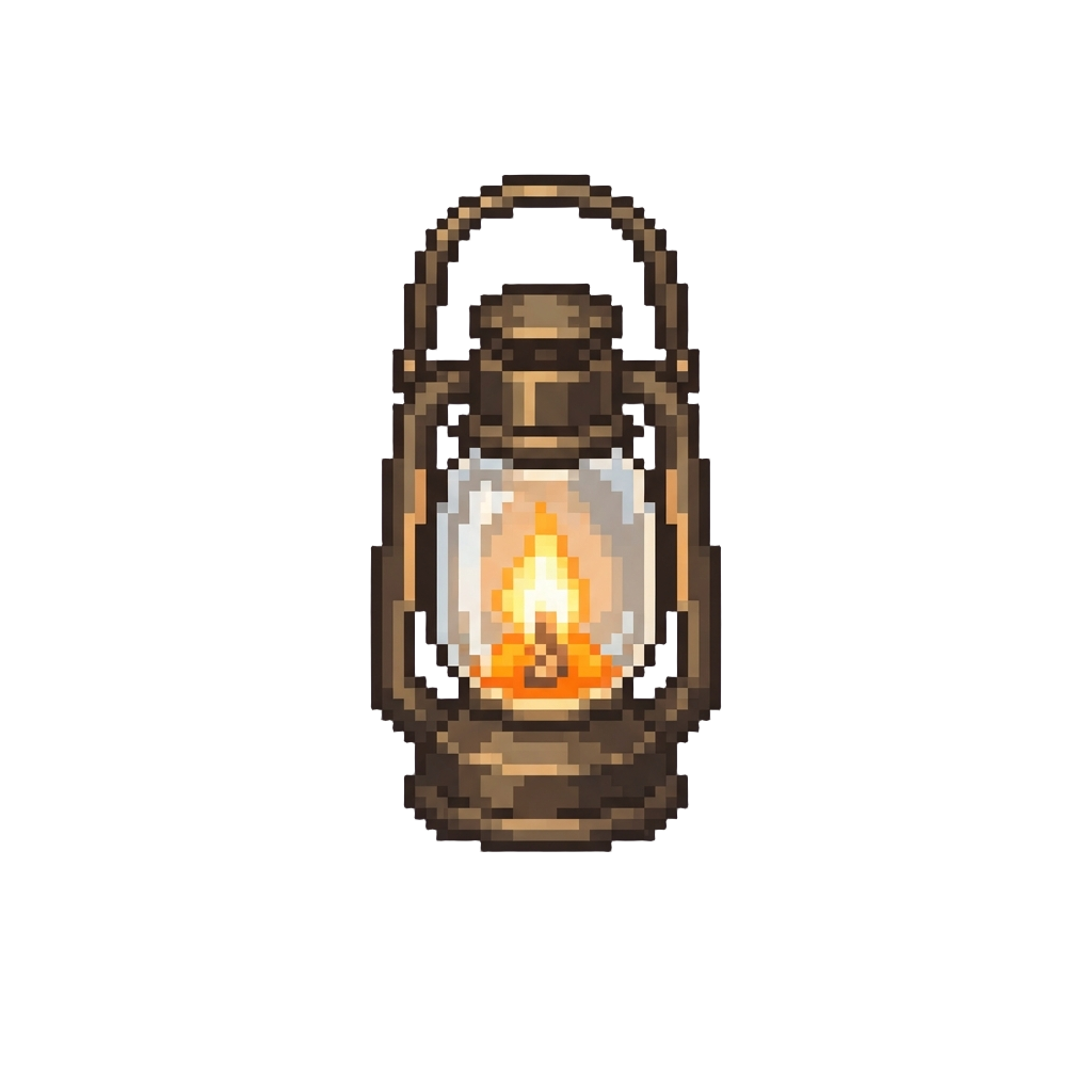 A Glowing Antique Lantern Glass