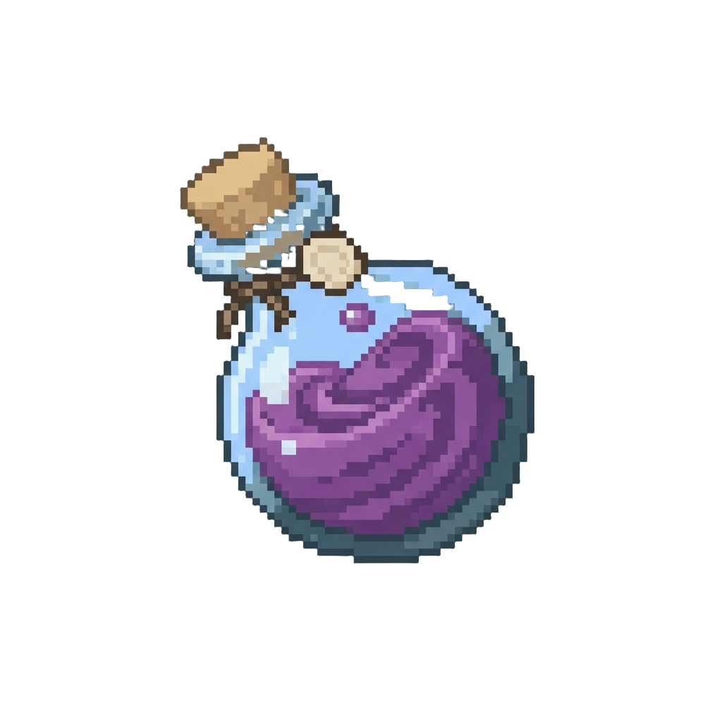 A Swirling Purple Potion Bottle