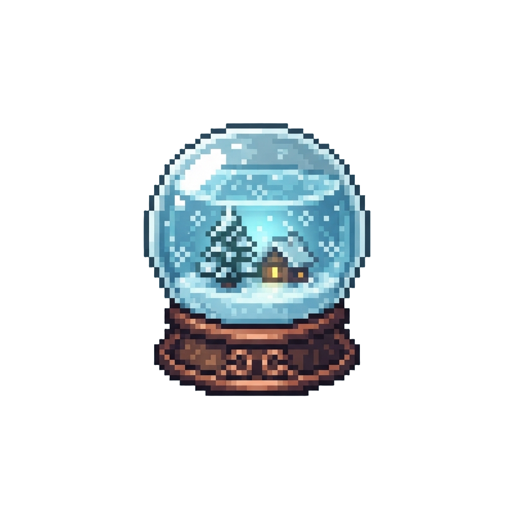A Tiny Glowing Glass Snowglobe