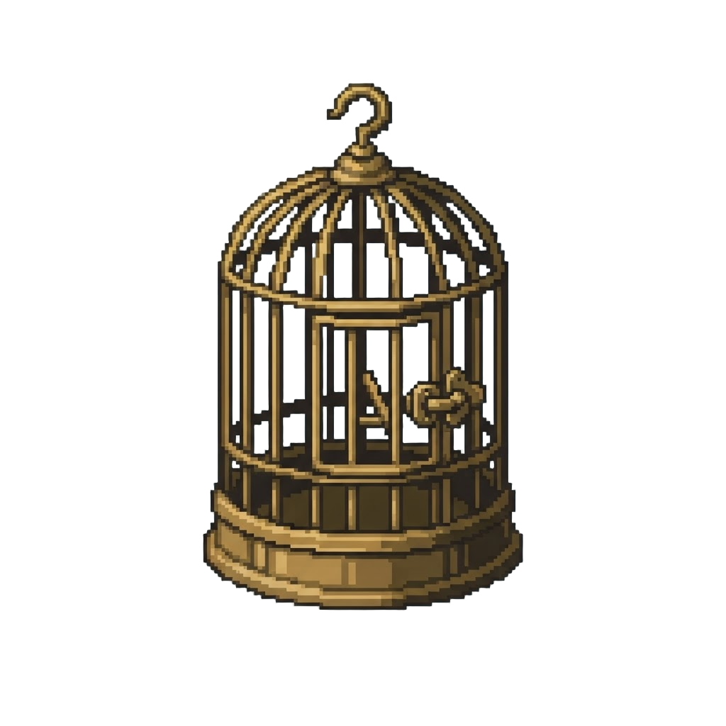 A Vintage Brass Birdcage That Snaps Shut