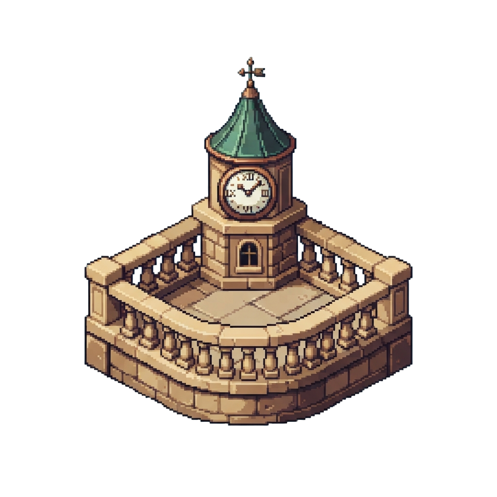 A Bright Peaceful Clocktower Balcony