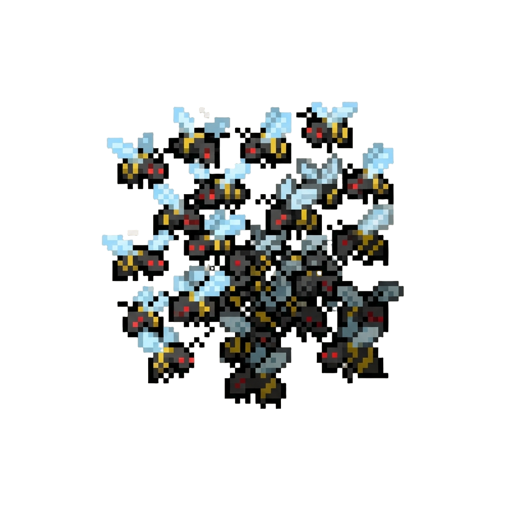 A Swarm of Buzzing Angry Black Bees
