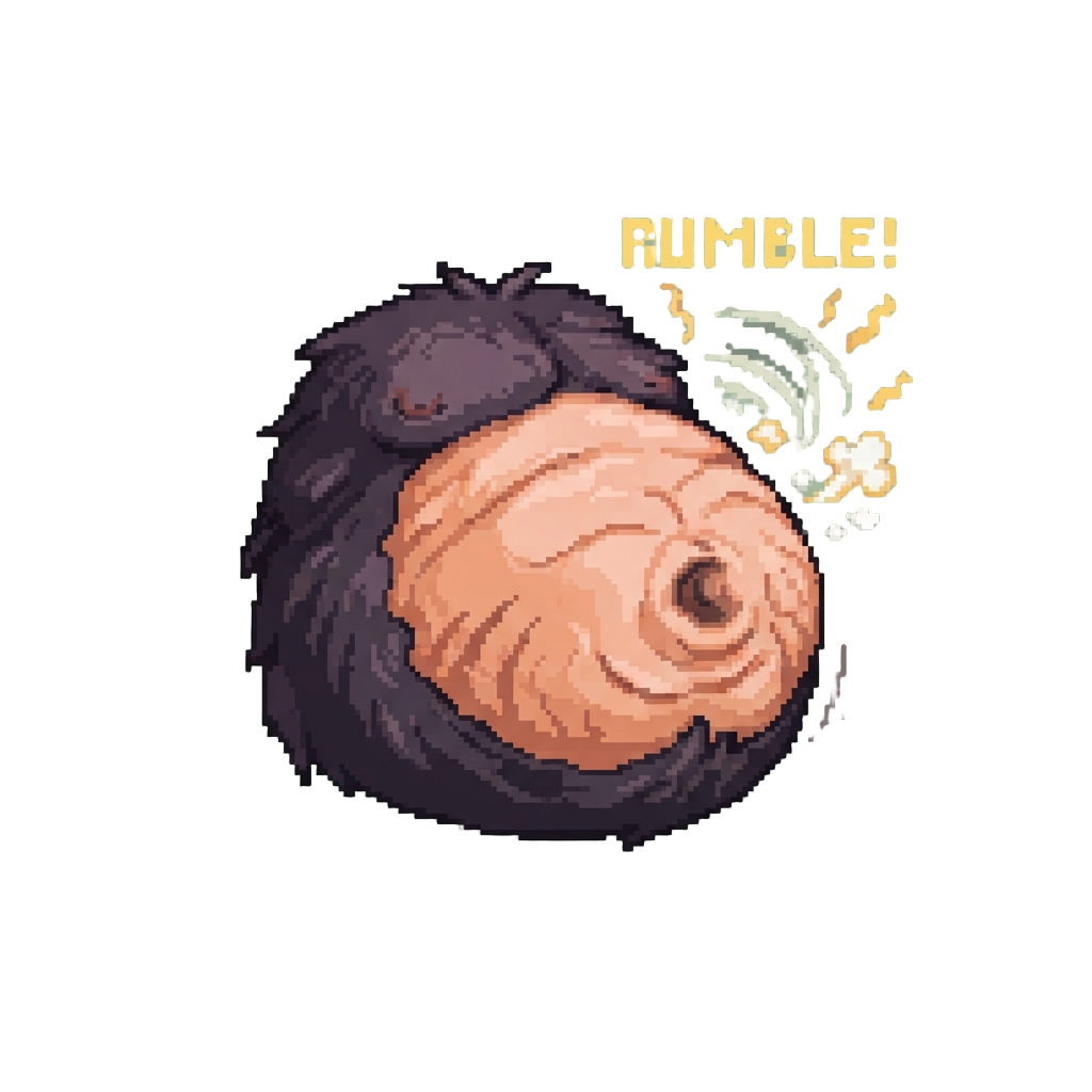 A Giant Hungry Monster Belly Rumbling
