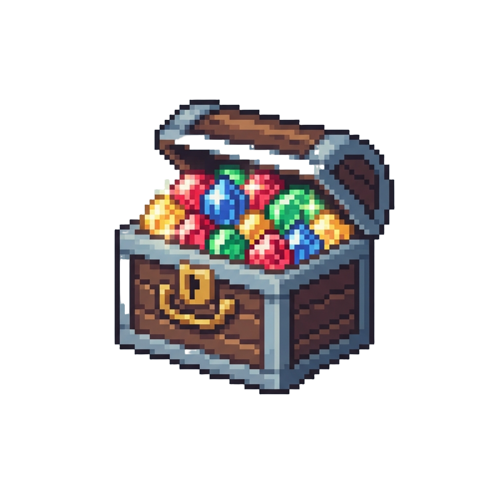 A Treasure Chest Overflowing with Glowing Gems