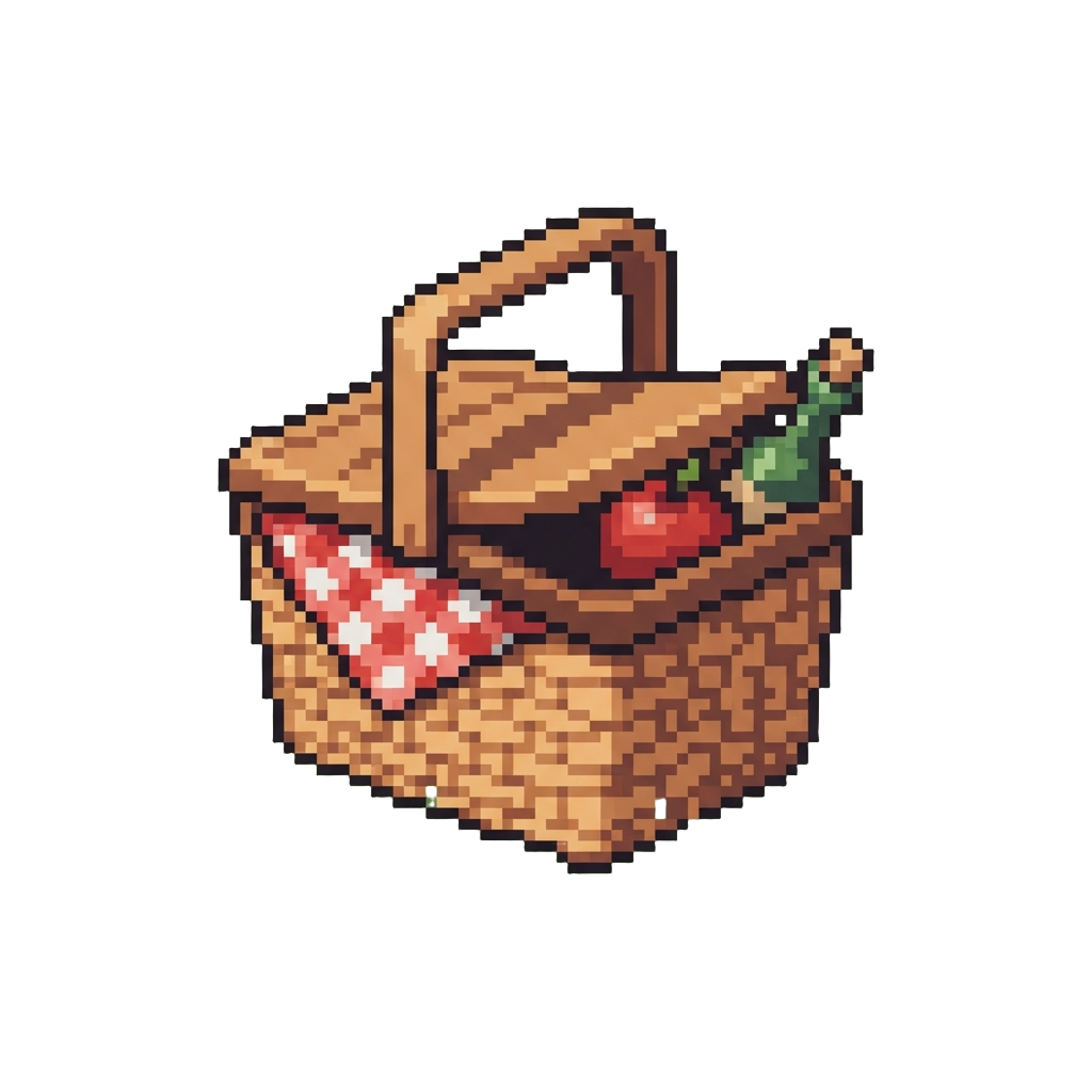 A Sunny Picnic Basket in the Grass