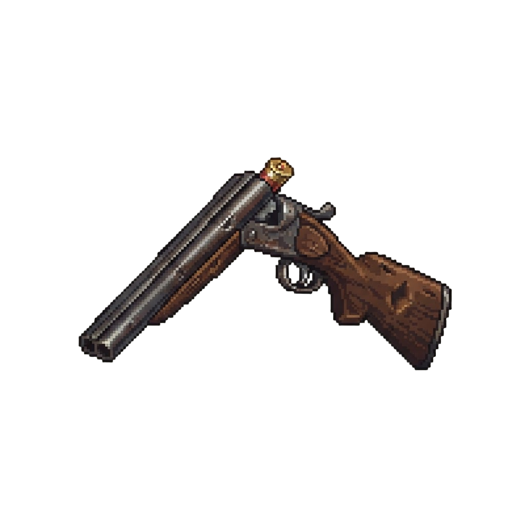 A Dented Shotgun with One Shell