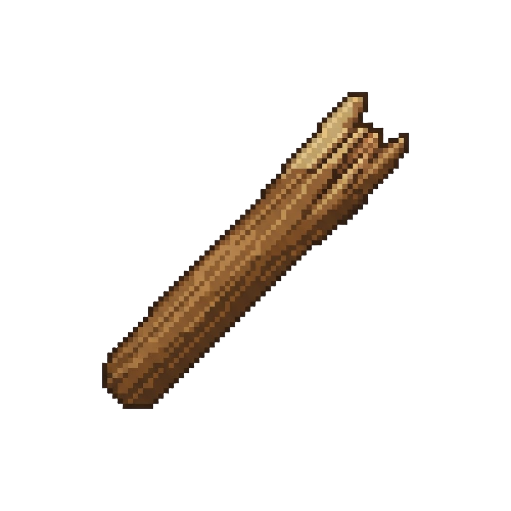 A Broken Wooden Broom Handle