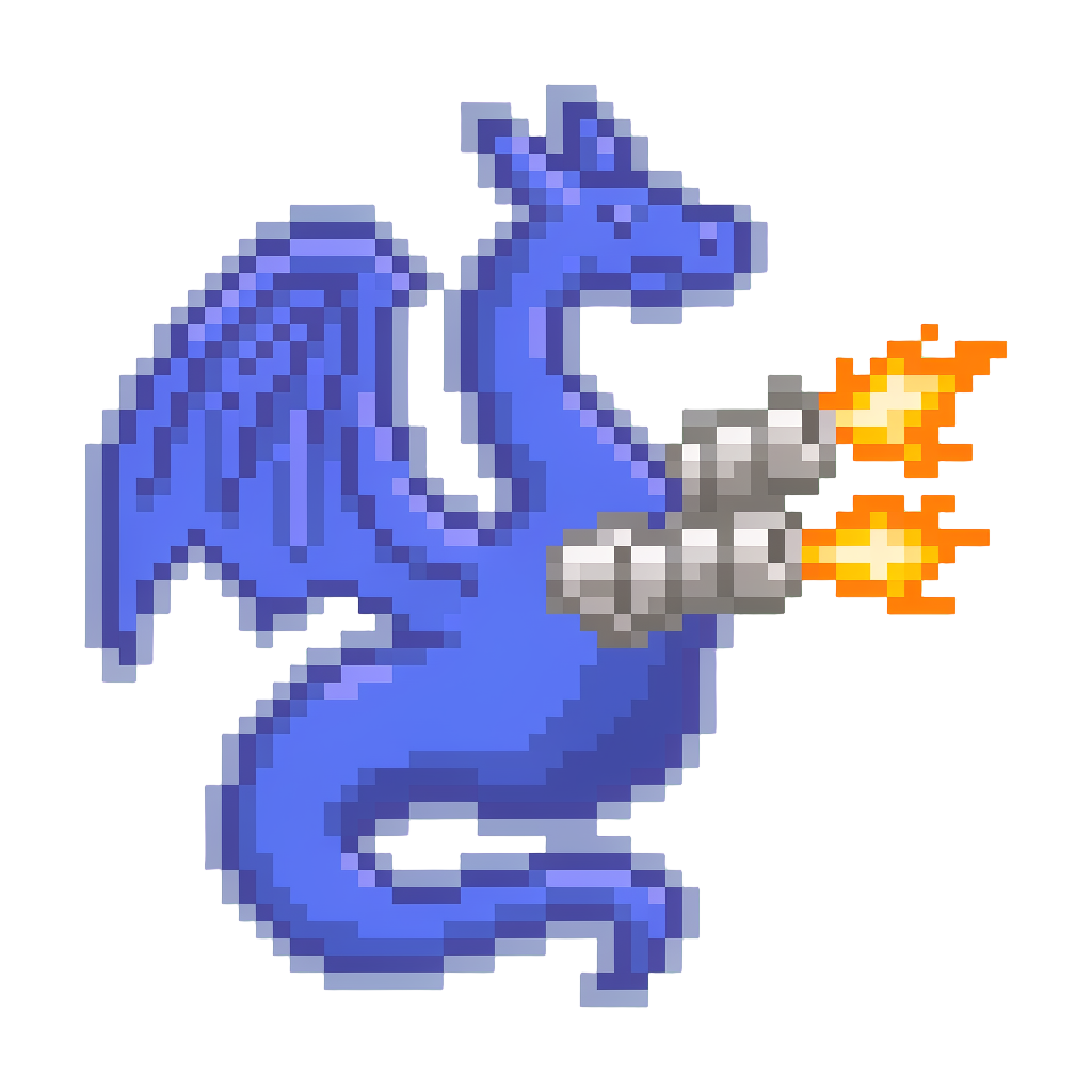 A Cobalt Dragon Emperor with Dual Fire-breath Cannons