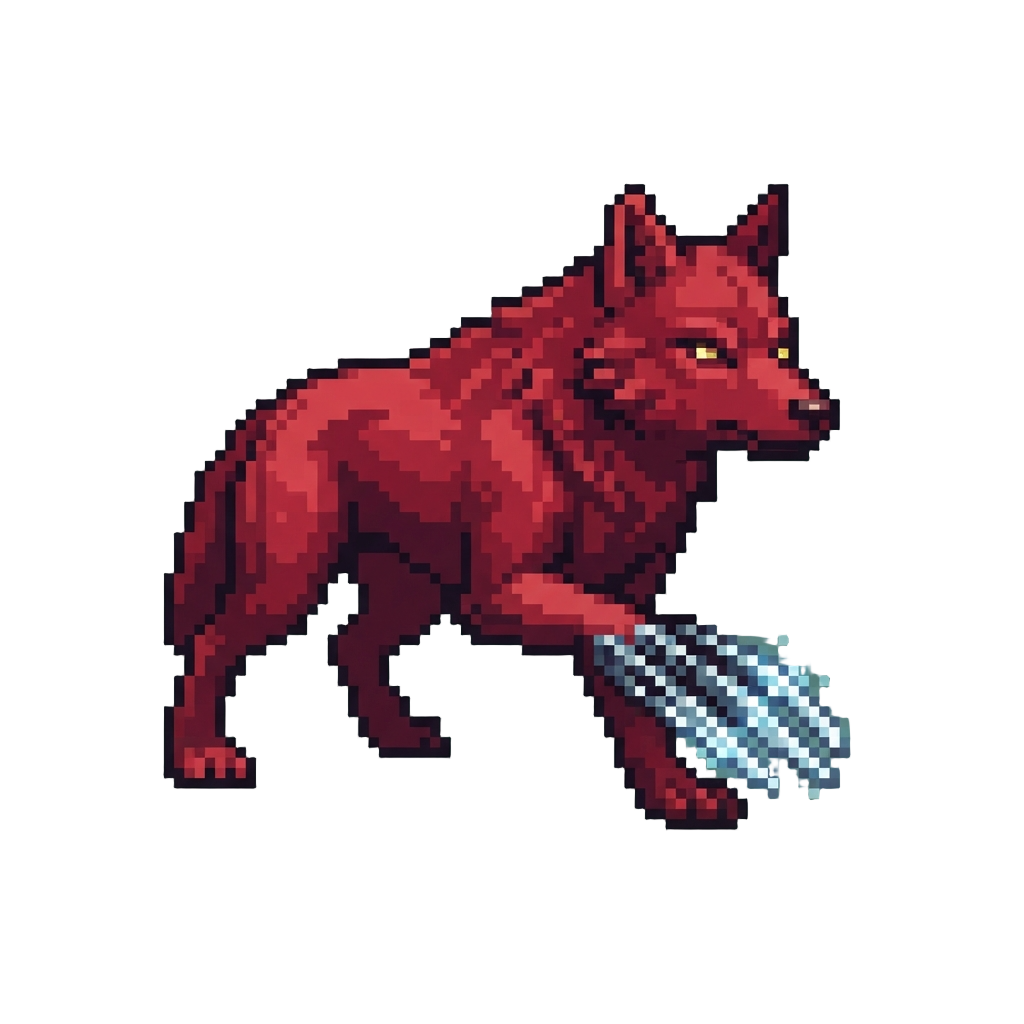 A Ruby-red Crimson Wolf with High-frequency Blade Claws