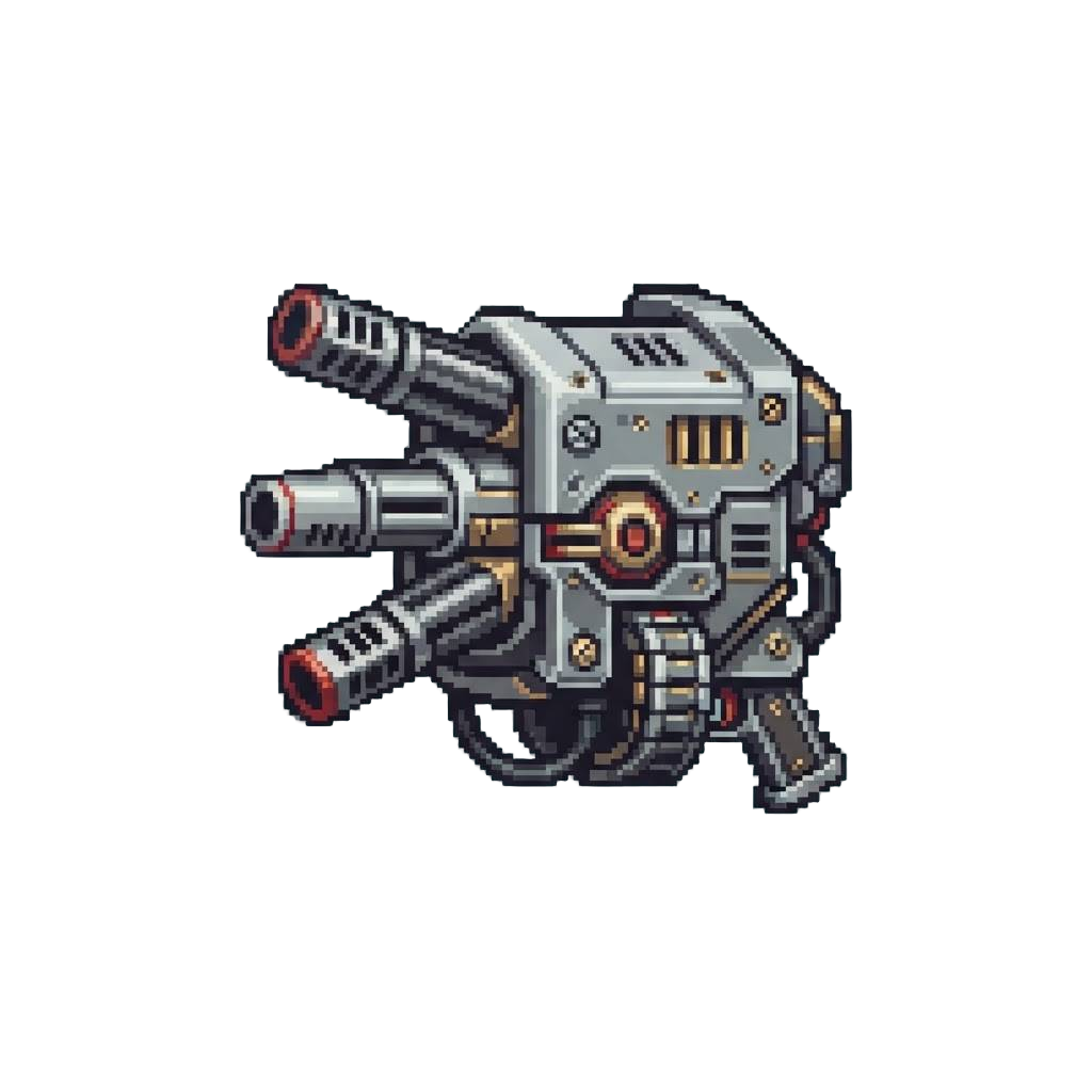 A Silver Cerberus Unit with Three Independent Gun Heads