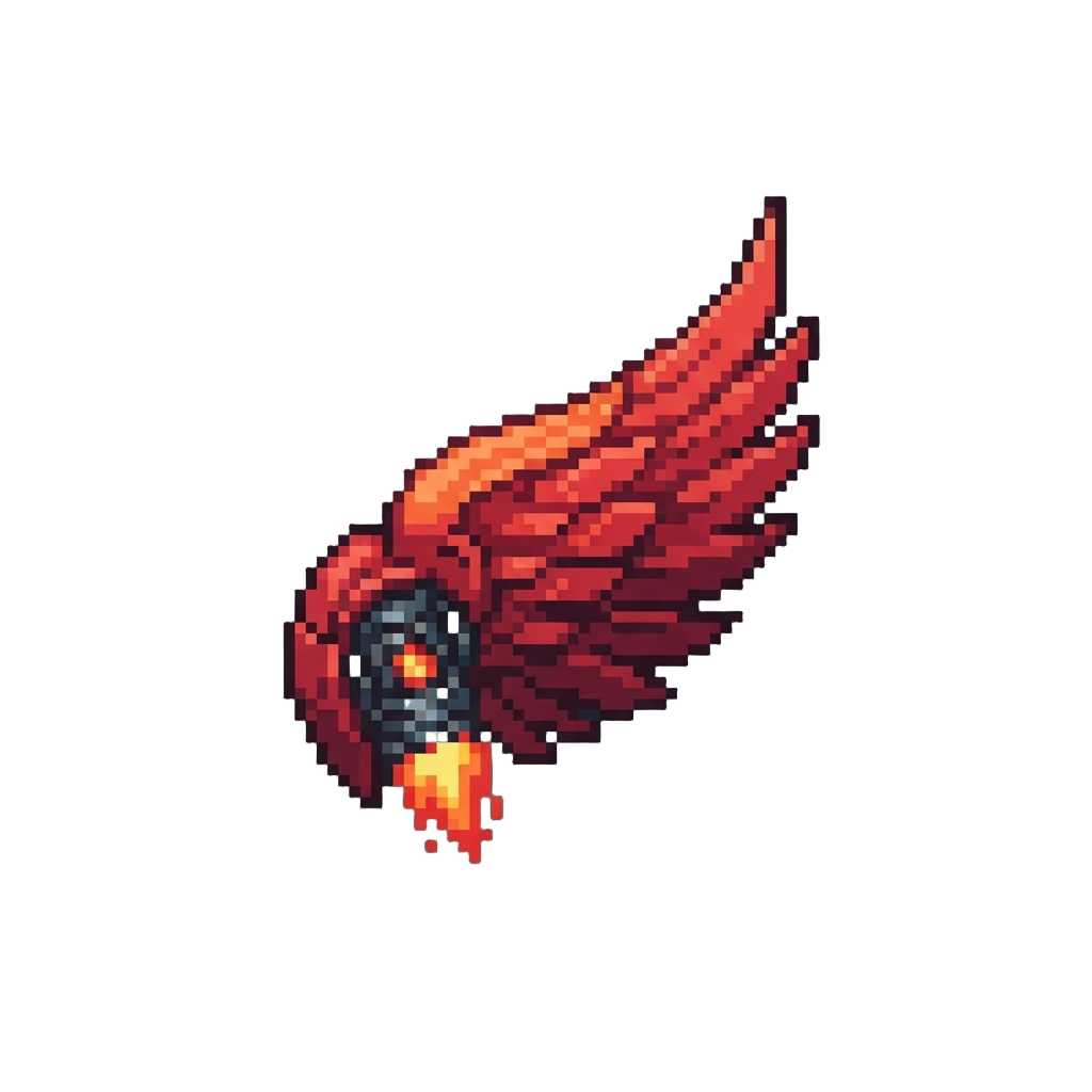 A Crimson Phoenix Wing with Thermal Fireboosters