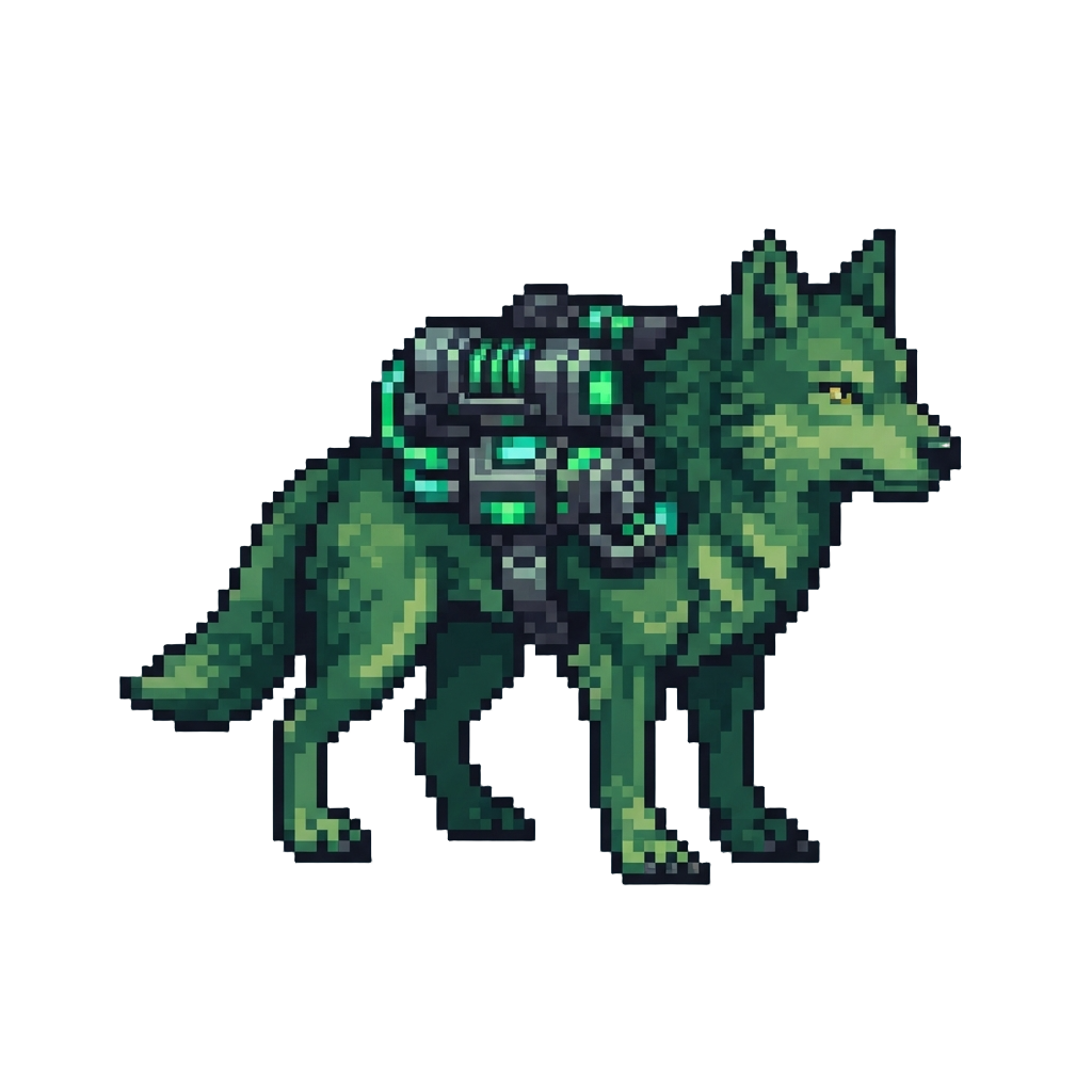 An Emerald Forest Wolf with Stealth Boosters