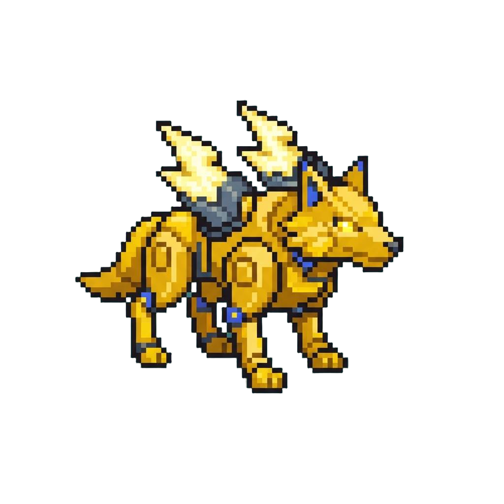 A Golden Blitz Wolf with Lightning Shoulder Launchers