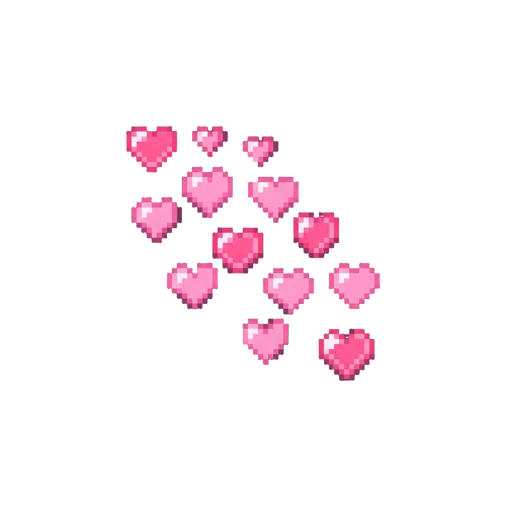 A Rain of Miniature Glowing Neon Hearts