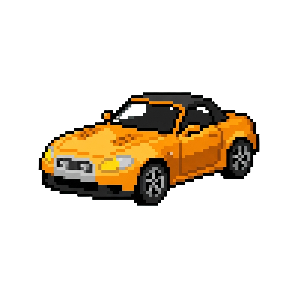 A Bright Orange Twin-turbo Roadster